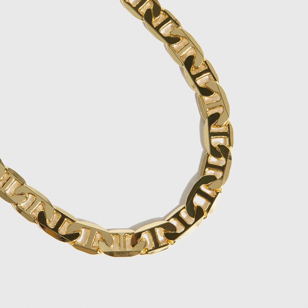 18K Gold Plated Anchor Chain Necklace*Mariner Chain Necklace*Marina*Waterproof - Picture 5 of 6